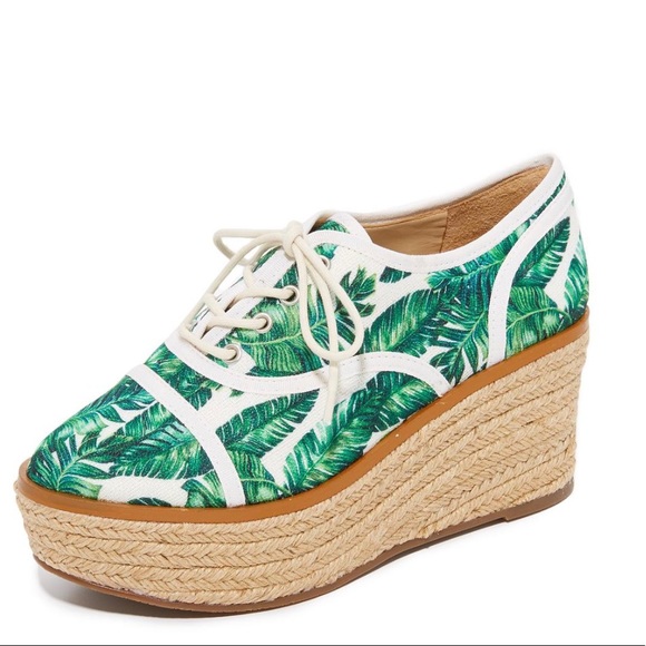 Schutz Espadrille Wedge Tropical Canvas Sneakers - Picture 2 of 6